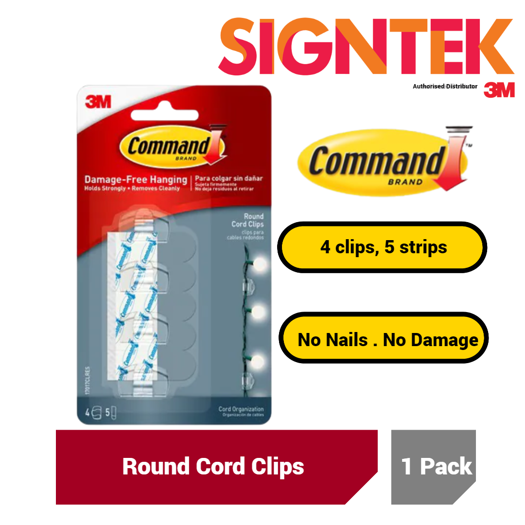 3M Command Round Cord Clips Signtek Marketing